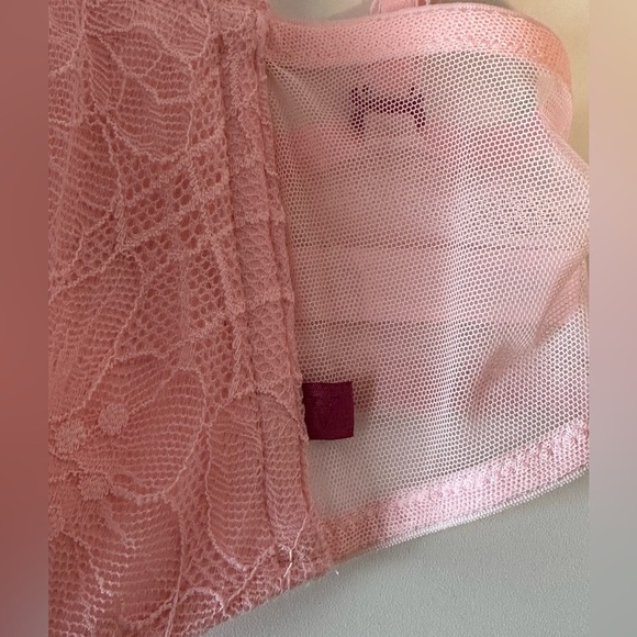 Victoria’s Secret Lined Bandeau Lace Adjustable Bralette Size M Petal Pink NWT - Picture 7 of 7